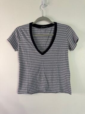 Brandy Melville Striped V-Neck Shirt